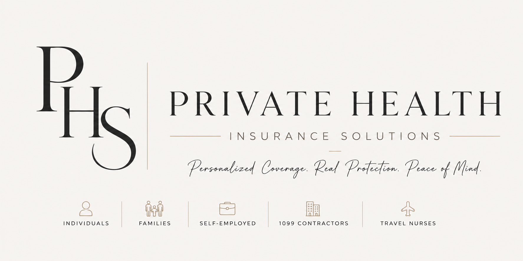 Private Health Insurance Solutions. Personalized coverage, real protection, peace of mind. Serving individuals, families, self-employed professionals, 1099 contractors, and travel nurses.